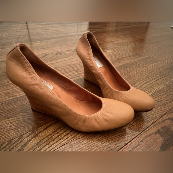 Lanvin Ballerina Wedge Heels Size 37.5 - Picture 2 of 10